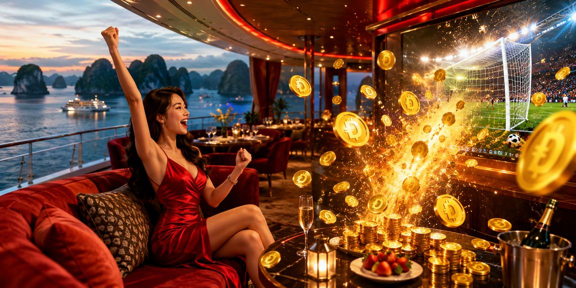 Người mẫu Việt Nam tại Hạ Long sử dụng điện thoại trải nghiệm casino trực tuyến