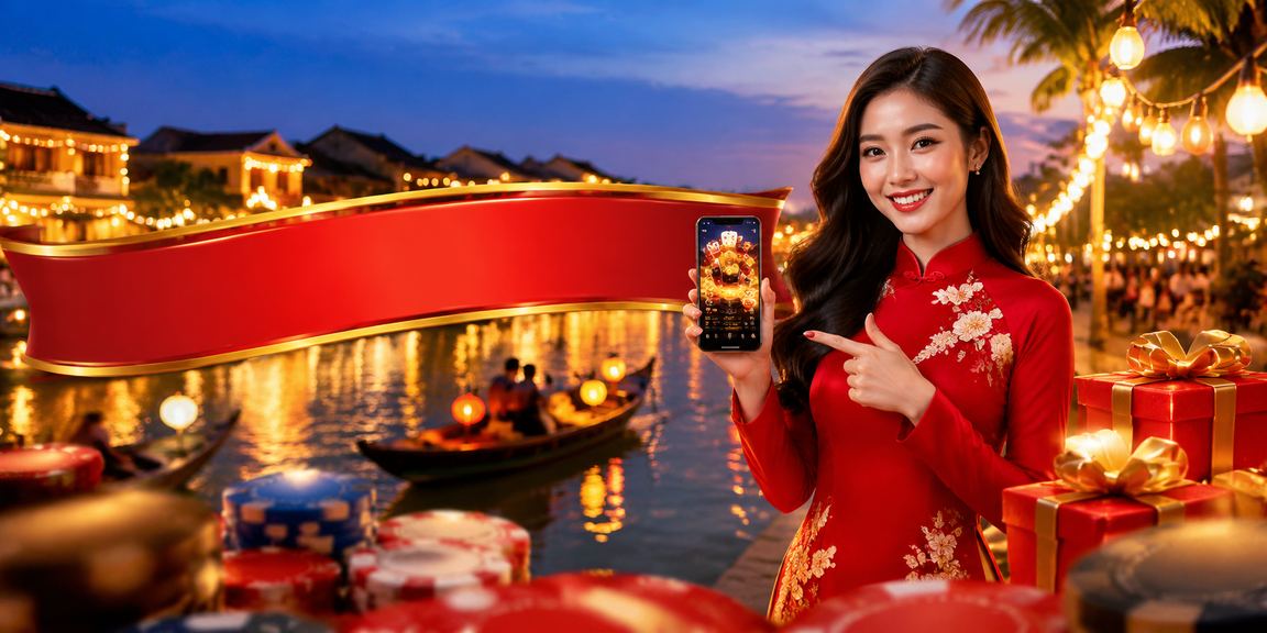 Thành viên VIP trong trang phục áo dài tại Hội An tận hưởng ưu đãi casino và kèo thể thao