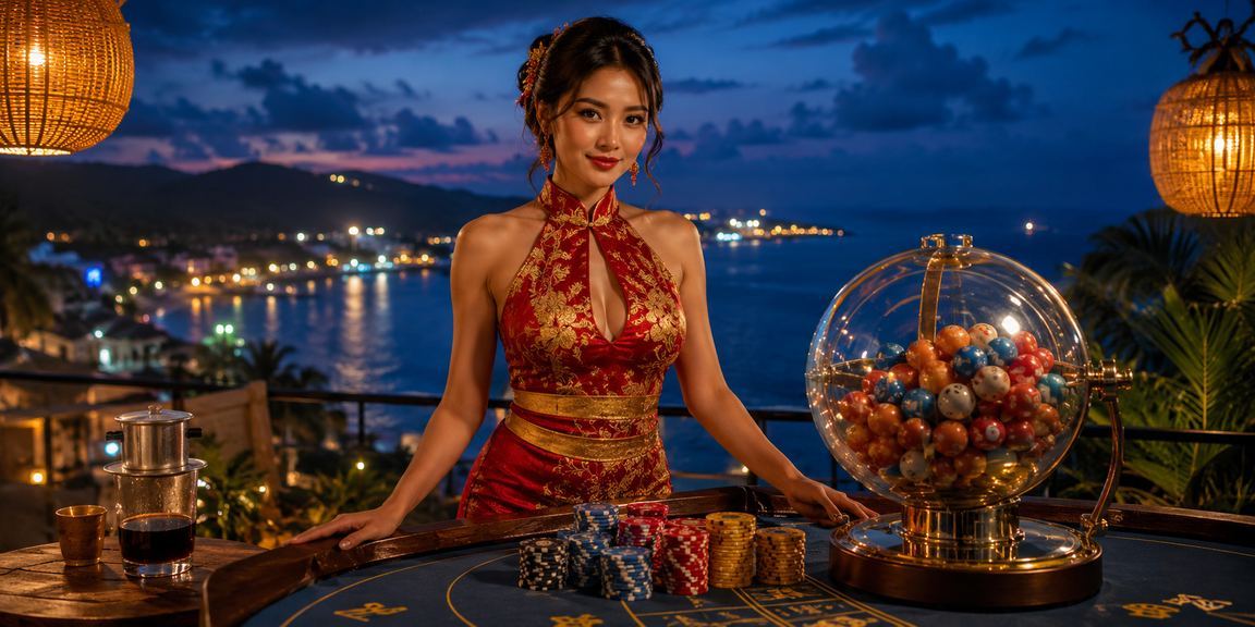 Người chơi xổ số và lottery tại quán cà phê Phú Quốc trên điện thoại di động