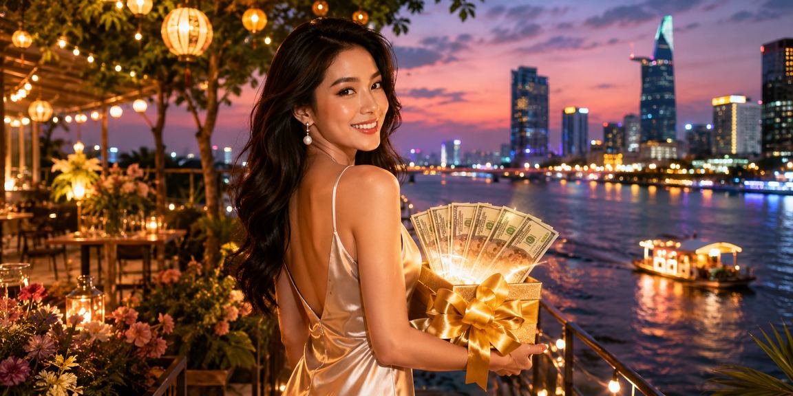 Trải nghiệm ứng dụng d24 trên điện thoại tại quán cà phê Sài Gòn